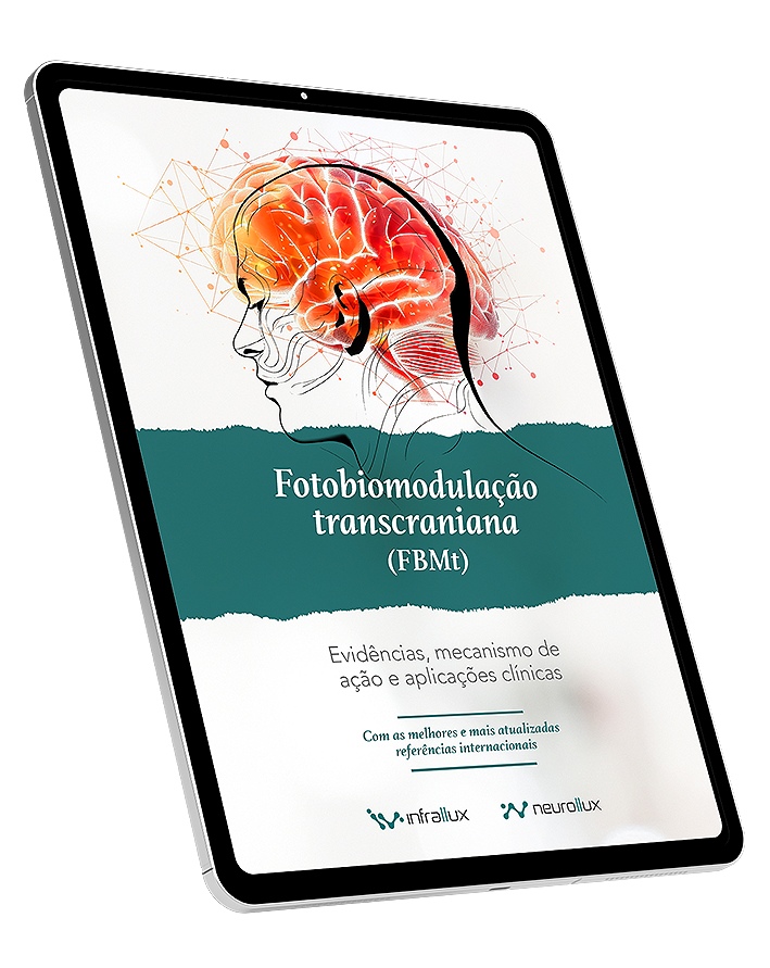 Mockup da capa do e-book Fotobiomodulação transcraniana